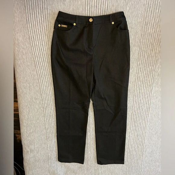 Women’s Vintage St. John Sport Black Denim 2 Piece Suit Jacket Trouser Pants 2 P - Picture 8 of 14